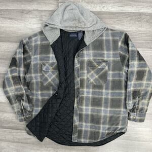 Vintage 90s Plaid Shacket Lined Shirt Jacket Plaid Size XL